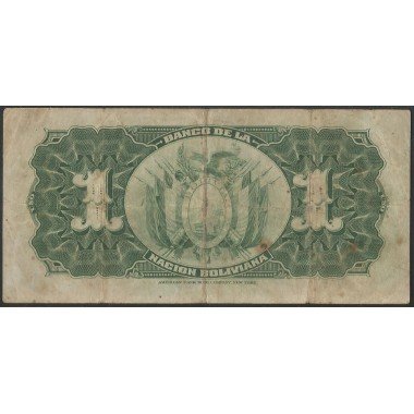 Bolivia, 1 Boliviano ND1929 Serie W1 P112