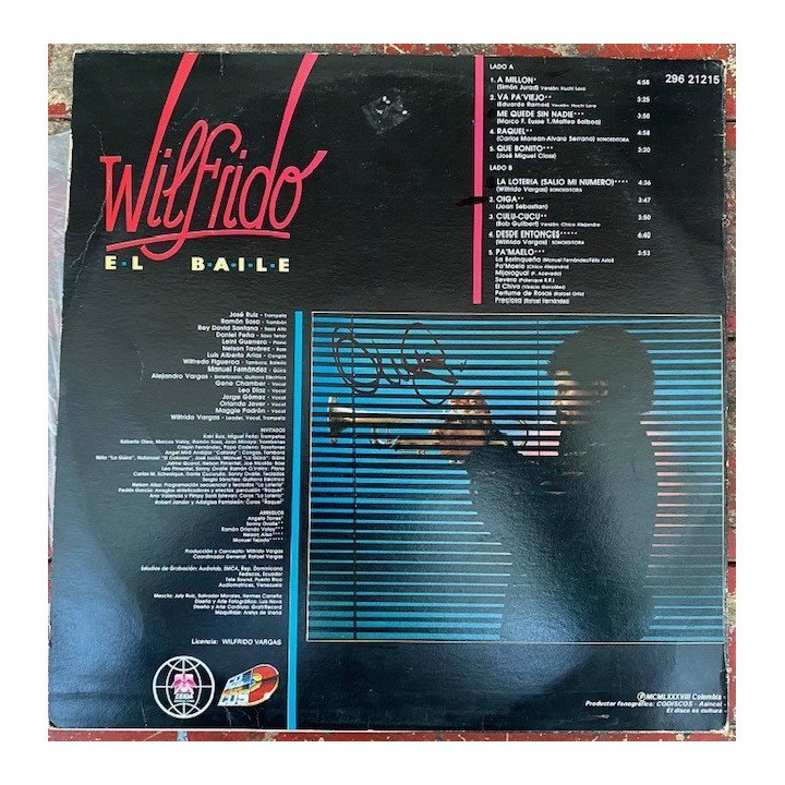 Wilfrido Vargas El baile - Colombia 1988 reverso