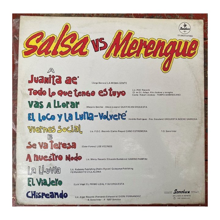 Salsa vs Merengue - Colombia 1987 reverso