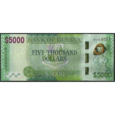 Guyana, 5.000 Dollars ND2022 P40A