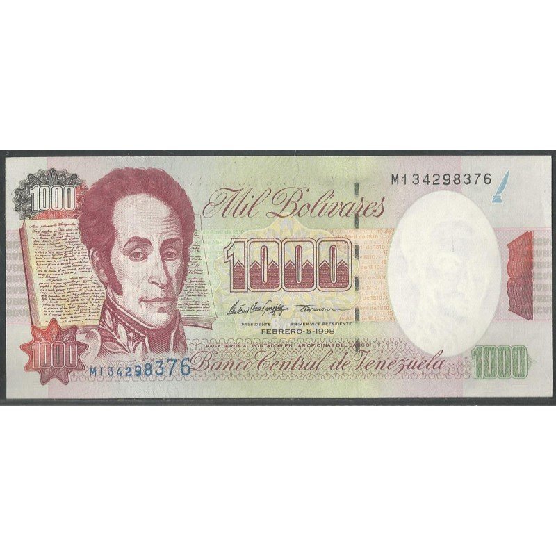Venezuela, 1.000 Bolivares 5 Feb 1998 M 9 Dig P76c