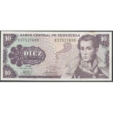 Venezuela, 10 Bolivares 6 Oct 1981 B 8 Dig P60a