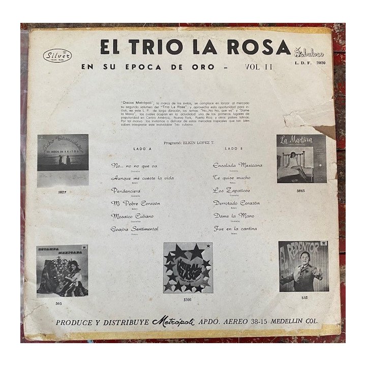 El Trio de la Rosa en su epoca de oro vol II - Colombia reverso