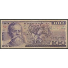 Mexico 100 Pesos 27 Ene 1981 Serie QT P74a