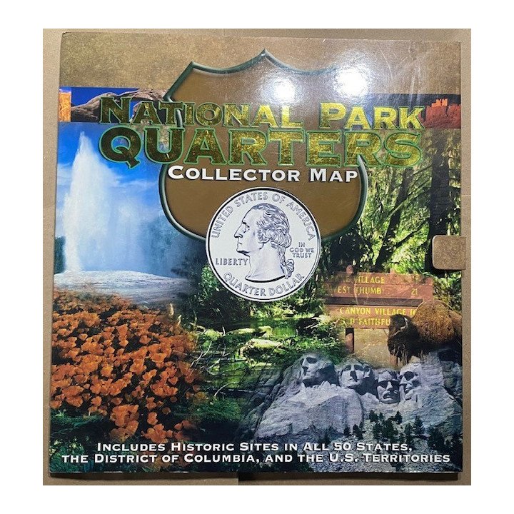 Mapa Whitman Coleccionador Parques nacionales con monedas 2010-2021