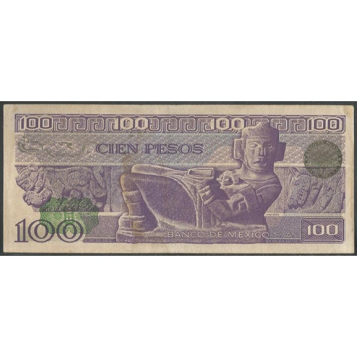 Mexico 100 Pesos 27 Ene 1981 Serie QT P74a reverso