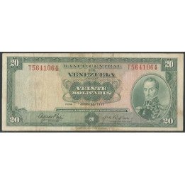 Venezuela 20 Bolivares 22 Jun 1971 T7 P52a