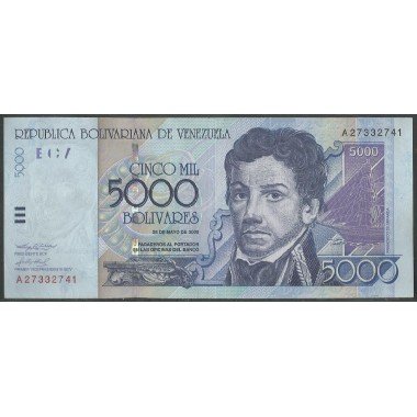 Venezuela, 5.000 Bolivares 25 May 2000 A 8 Dig P84a