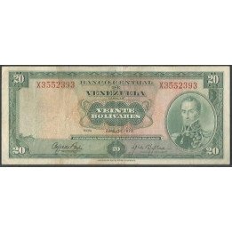 Venezuela 20 Bolivares 11 Abr 1972 X7 P52b