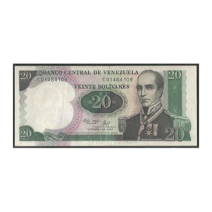 Venezuela 20 Bolivares 20 Oct 1987 C 8 Dig P71