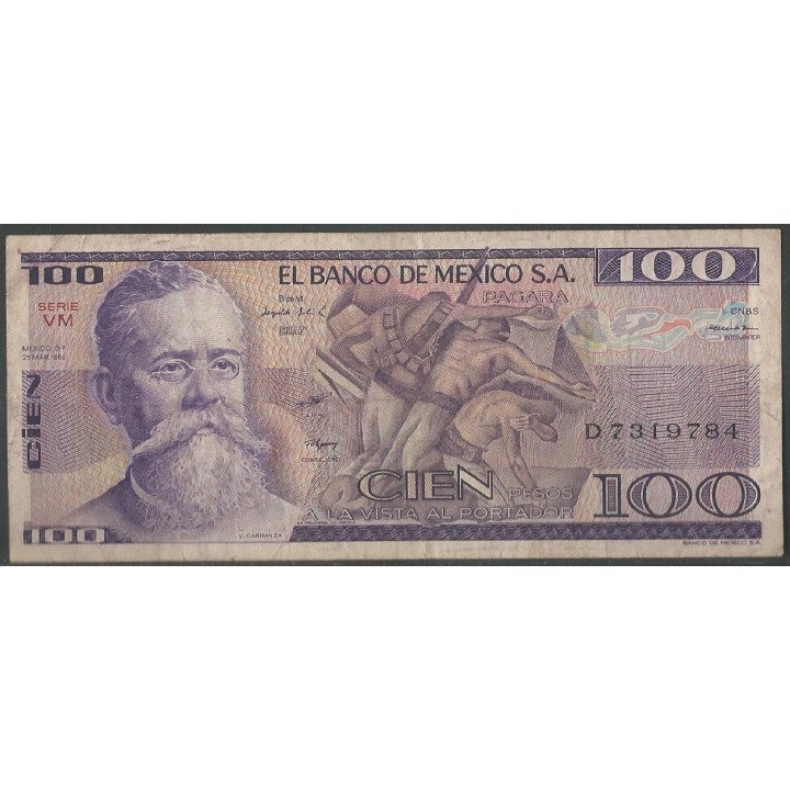 Mexico 100 Pesos 25 Mar 1982 Serie VM P74c