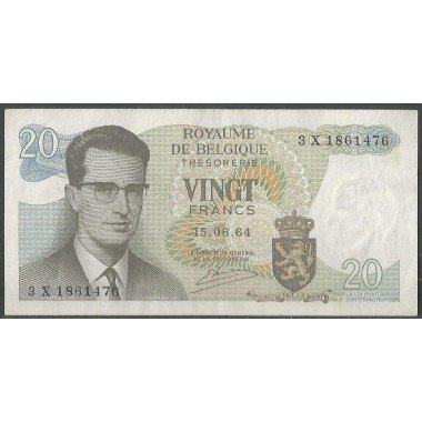 Belgica, 20 Francs 15 Jun 1964 Firma 20 P138