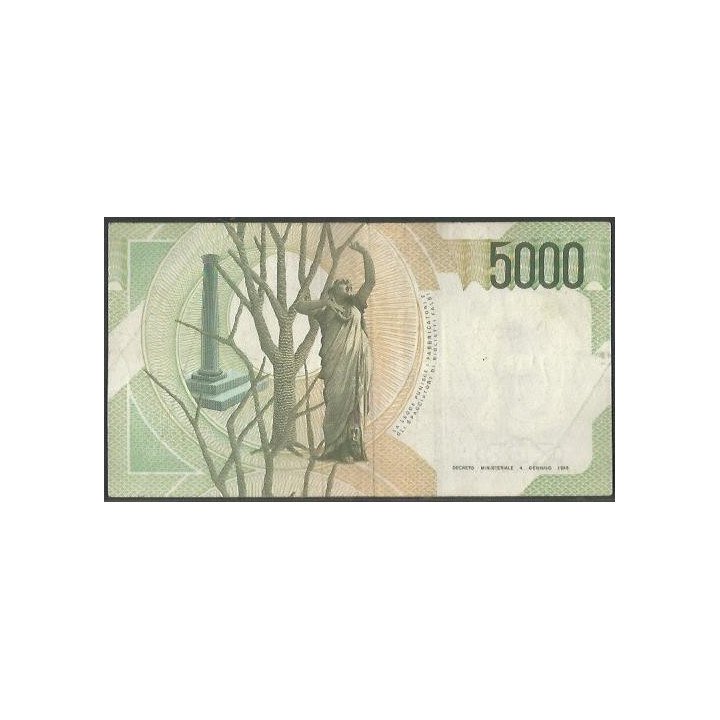 Italia 5.000 Liras 4 Ene 1985 P111b reverso