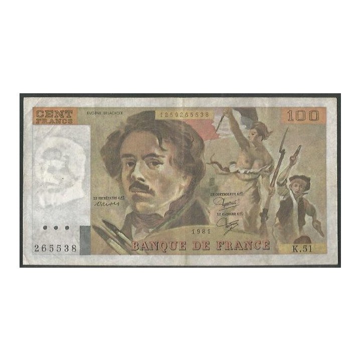 Francia 100 Francs 1981 P154b