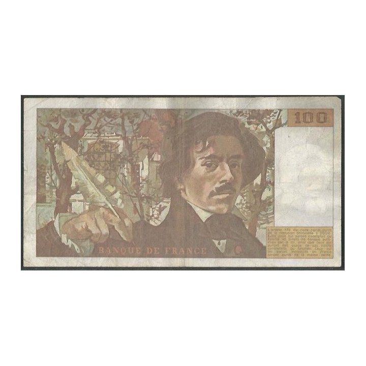Francia 100 Francs 1985 P154b reverso
