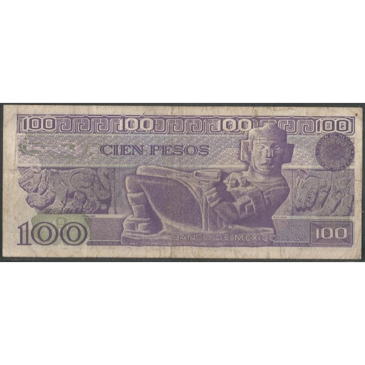 Mexico 100 Pesos 25 Mar 1982 Serie VM P74c reverso