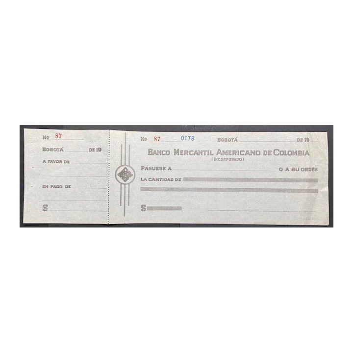 Banco Mercantil Americano de Colombia Litografia Colombia