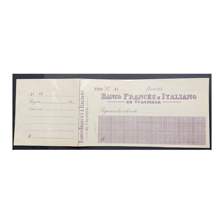 Banco Frances e Italiano de Colombia Litografia Colombia