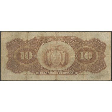 Bolivia, 10 Bolivianos ND1929 Serie B P114a