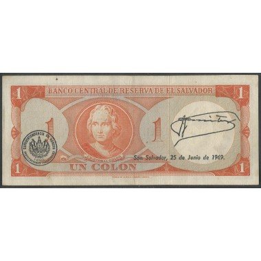 El Salvador, 1 Colon 20 Jun 1967 P108a