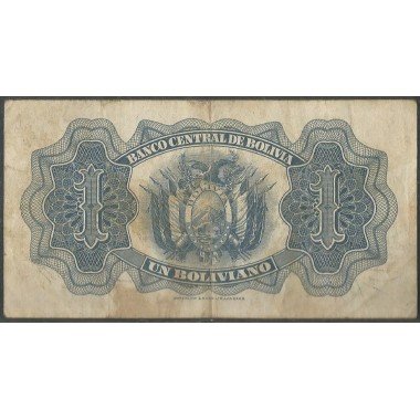 Bolivia, 1 Boliviano L 20 Jul 1928 Serie V6 P128a