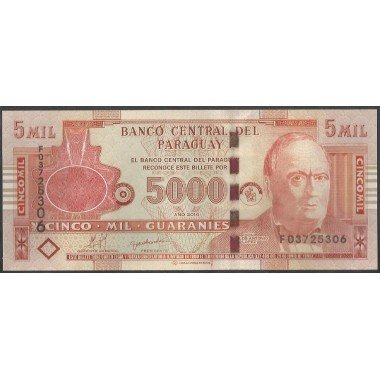 Paraguay, 5.000 Guaranies F 2010 P223c