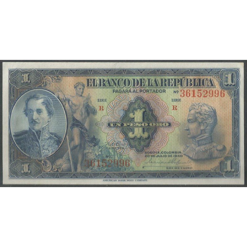 Billete de 1 Peso 20 jul 1940 BGW021