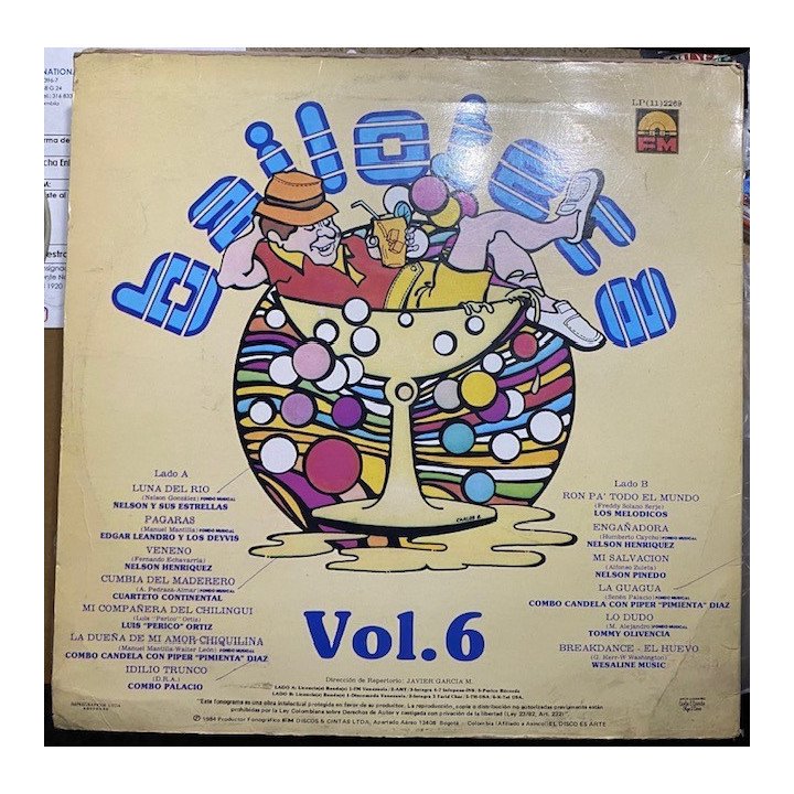 Bailoteca Volumen 6 - Colombia 1984 reverso
