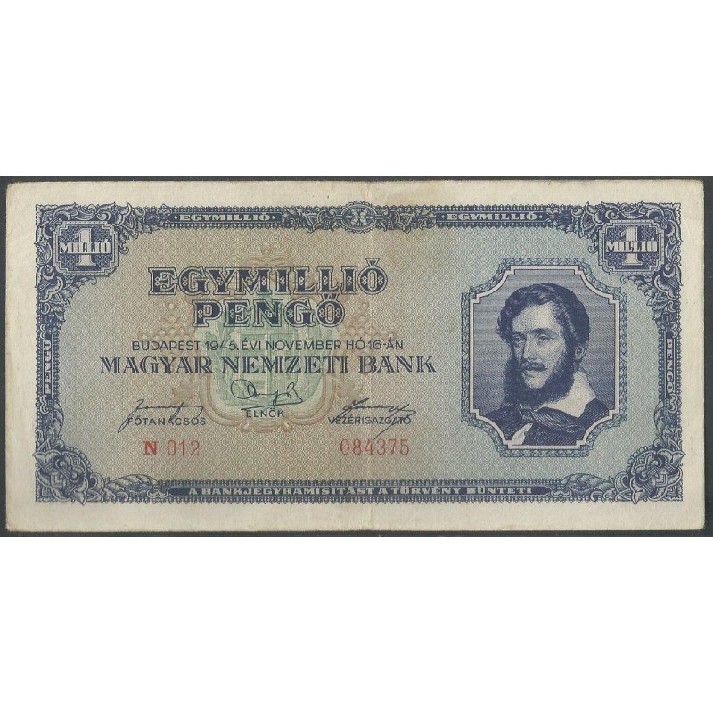 Hungria, 1.000.000 Pengo 16 Nov 1945 P122