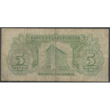 Billete de 5 Pesos 20 Jul 1960 M66301125 BGW125