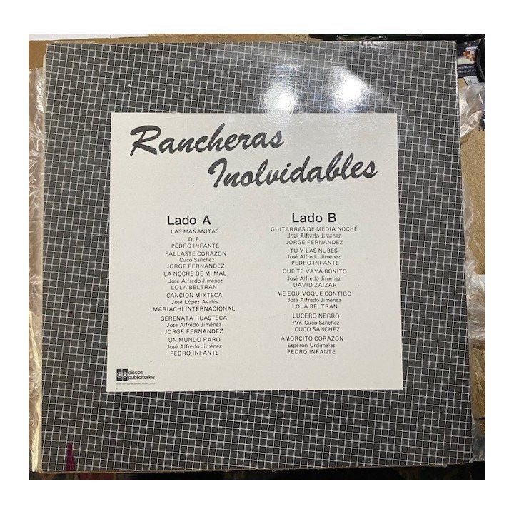 Rancheras inolvidables - Colombia 1985 reverso