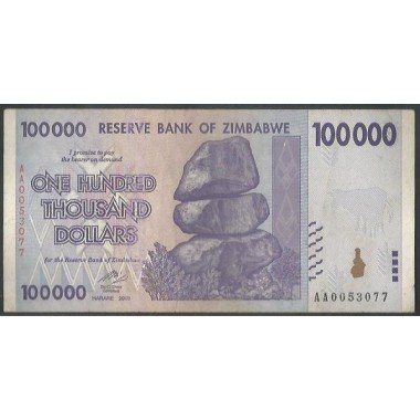 Zimbabwe, 100.000 Dollars 2008 P75