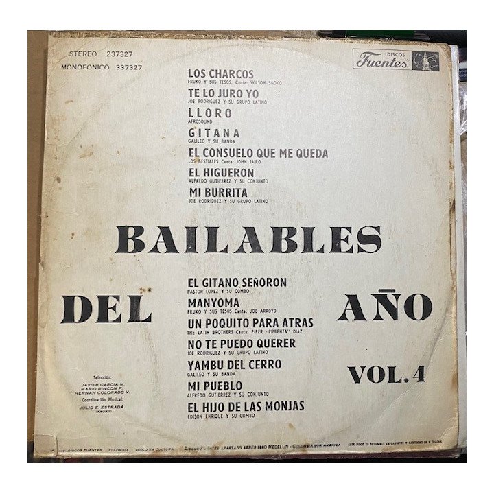 Bailables del año Volumen 4 - Colombia 1975 reverso