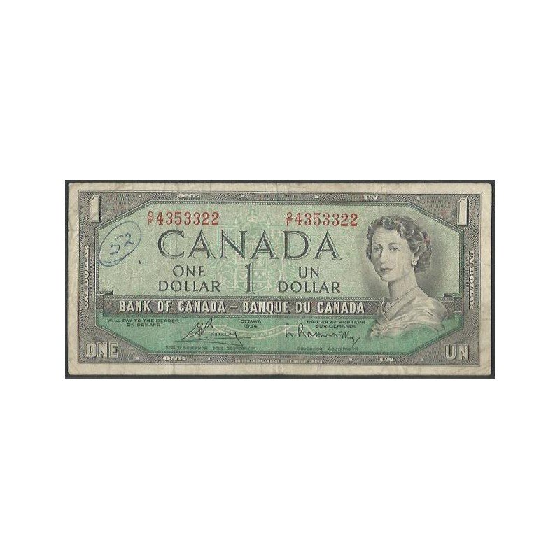 Canada, 1 Dollar 1954 (1972-73) P75c