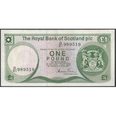 Escosia, 1 Pound 1 May 1986 P341Aa