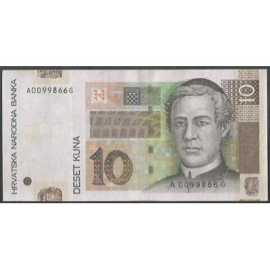 Croacia, 10 Kuna 7 Mar 2001 P38a