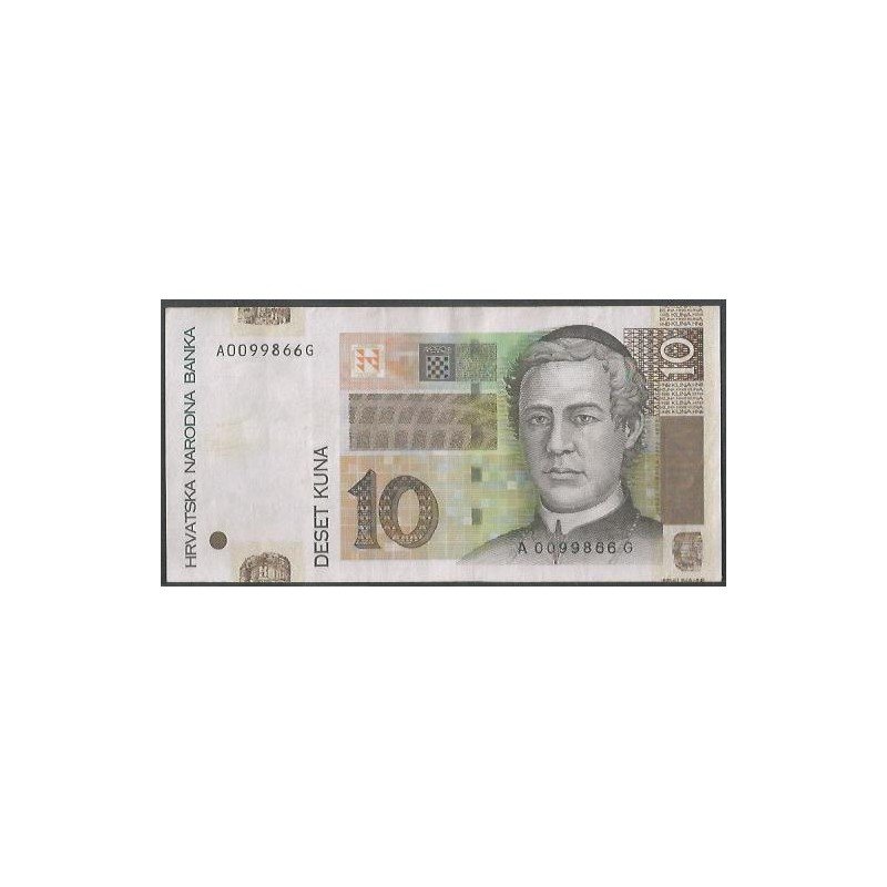 Croacia, 10 Kuna 7 Mar 2001 P38a