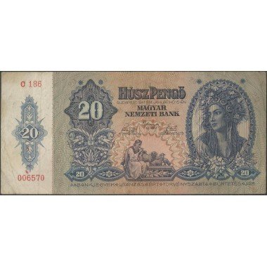 Hungria, 20 Pengo 15 Ene 1941 P109