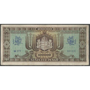 Hungria, 100.000 Pengo 23 Oct 1945 P121a