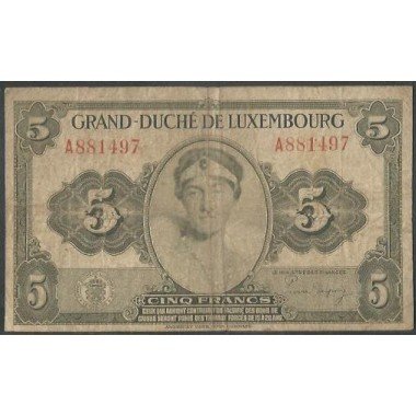 Luxemburgo, 5 Francs ND1944 P43b