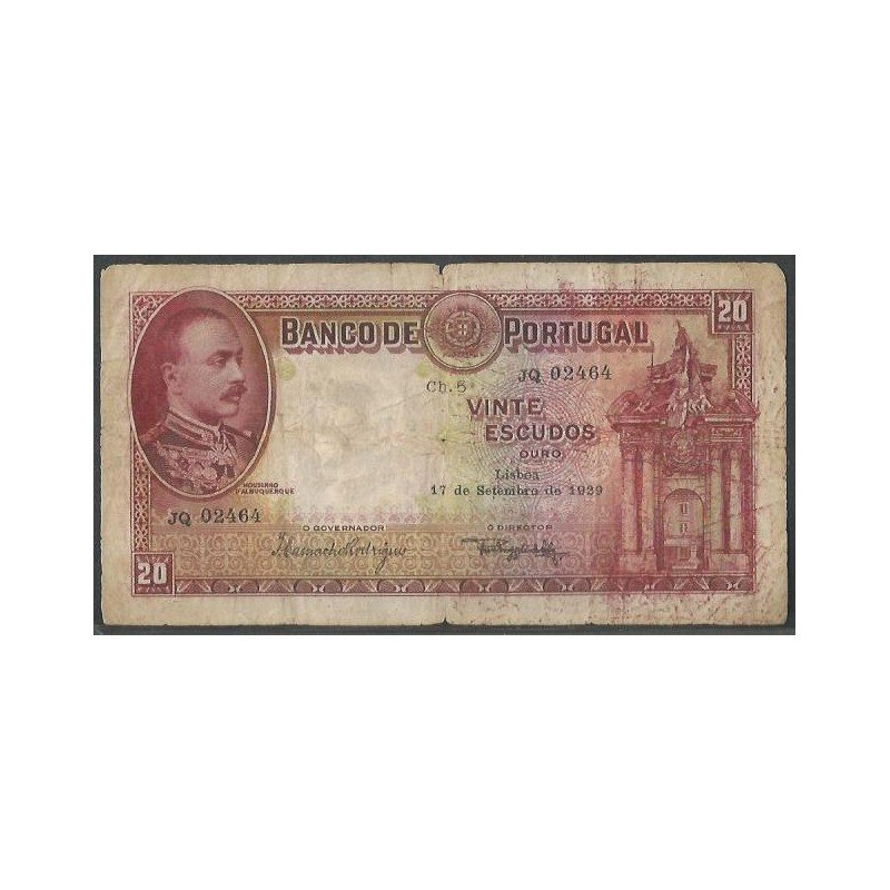 Portugal, 20 Escudos 17 Sep 1929 P143