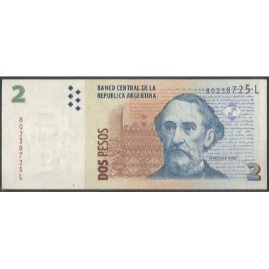 Argentina, 2 Pesos ND2002 Serie L P352