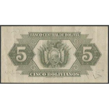 Bolivia, 5 Bolivianos L 20 Jul 1928 Serie Y P129
