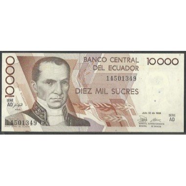 Ecuador, 10.000 Sucres 30 JUL 1988 AD P127a