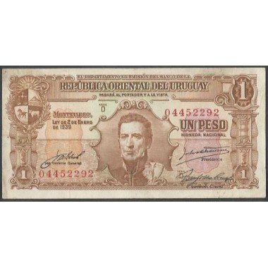 Uruguay, 1 Peso L1939 Serie D P35c