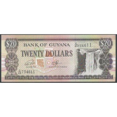 Guyana, 20 Dollars ND1996 Firma 15 P30f