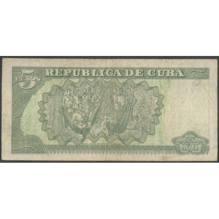 Cuba 5 Pesos 2001 P116d reverso