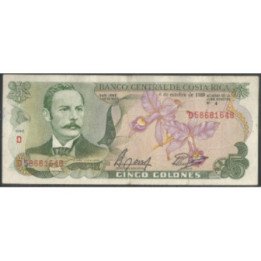 Costa Rica 5 Colones 4 Oct 1989 P236d