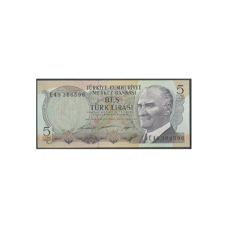 Turkya, 5 Liras L1930 (1968) P179-2