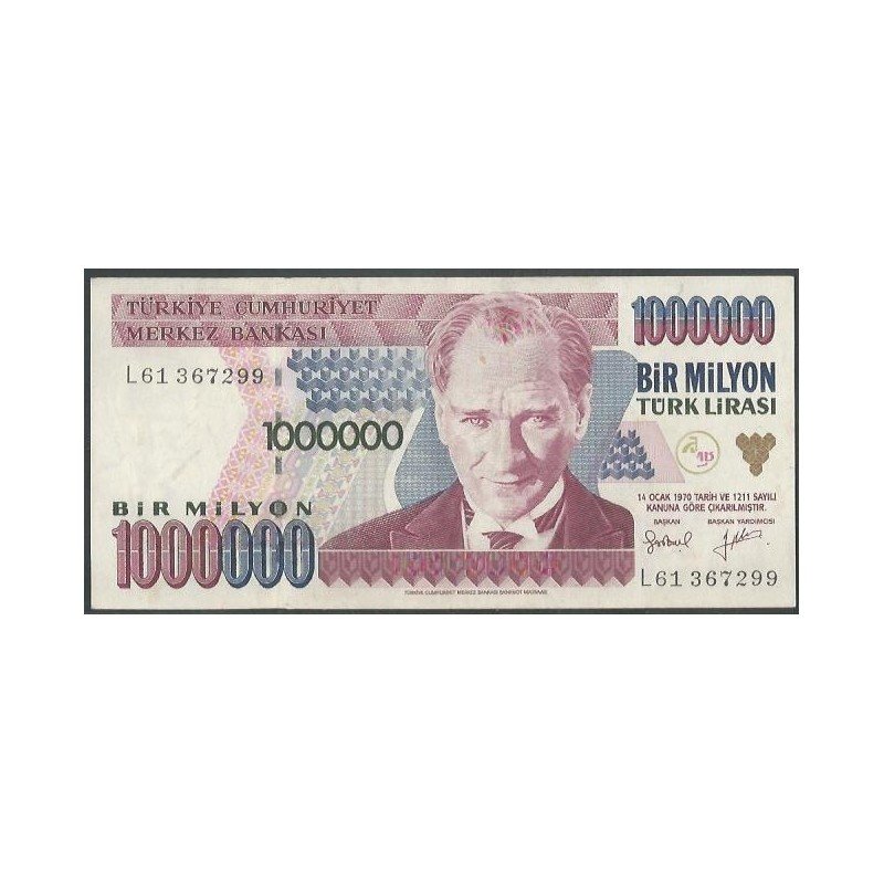 Turkya, 1.000.000 Liras L1970 (1995) L P209a